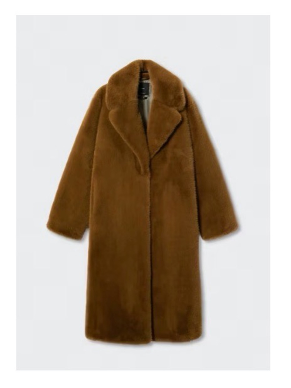 MANGO Oversized Faux Fur Coat – Rich Brown 🤎